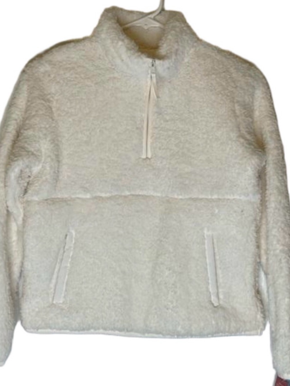 WONDERSHOP (2) Sherpa Quarter Zip Pullover, Girls XL (14), White - Picture 2 of 4